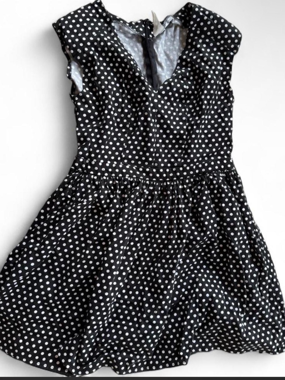 Black Polka Dot Fit-and-Flare Dress